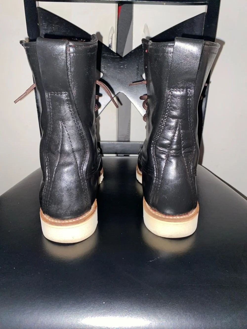 Vintage high tops Redwings Irish Setter Sport Men's Black Leather Boots - Picture 5 of 8